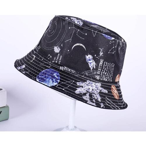 Cotton Geometric Printy Bucket Hat Fisherman Hat Outdoor Travel Hat Sun Cap Hats for Men and Women 190