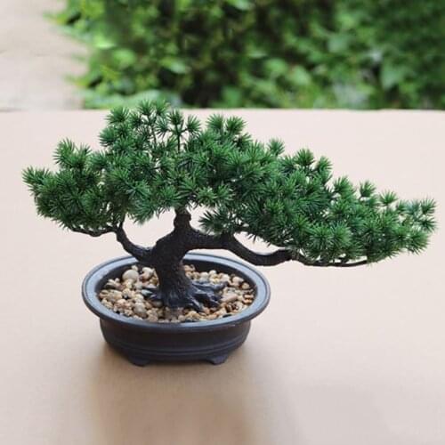 Welcoming Pine Bonsai Simulation Artificial Potted Plant Fake Flowers Ornament Home Garden Decor Party Hotel Plants Artificiale