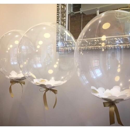 10PCS 18/24/36inch No Wrinkles Clear Bubble Balloons Transparent Helium Air Wedding Brithday Party Decor Event Party