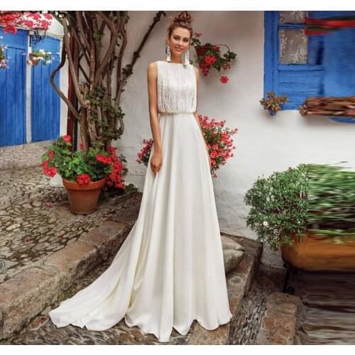 A Line Chiffon Wedding Dress Assel Jacket Back 2021 Bride Dresses Gown Custom Elegant Robe De Mariée Floor Length Gowns Vestidos