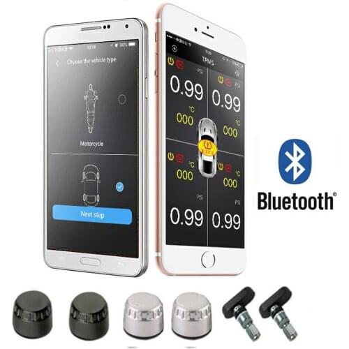 Motorcycle Tire Alarm 2 Sensor Moto TPMS System External Internal Wireless Bluetooth 4.0
