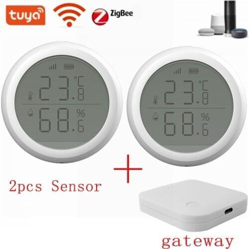 ZigBee Smart Temperature And Humidity Sensor LED Screen Thermometer Amazon Alexa Google Home High/low Alarm Tuya Smart Home