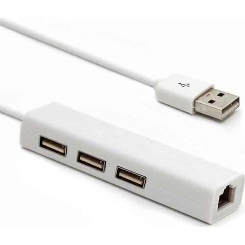 USB Ethernet with 3 Port USB HUB 2.0 RJ45 Lan Network Card USB to Ethernet Adapter for Mac iOS Android PC RTL8152 USB 2.0 HUB