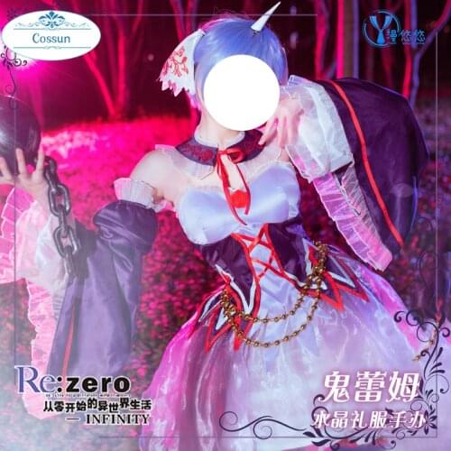 Anime Re:Life In A Different World From Zero Rem Ghost Uniform Party Dress Cosplay Costume Halloween Women lolita 2021