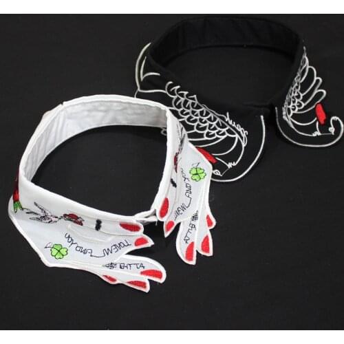 2021 Women Polyester Detachable Collar Shirt Fake Collars Decoration Ladies Lace Hollow Embroidered Necklace False Collar