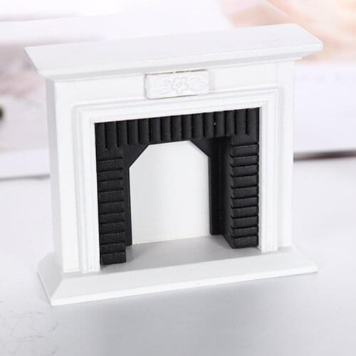 1/12 Mini Wooden Fireplace Miniature Doll House Furniture Children Toys