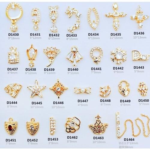10pcs/lot 3D Nail Art Stickers Golden Nail Decals Decorations DIY LZ Same Style Popular Nail Diamond