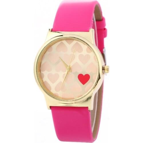 100pcs/lot 918098 fashion new arrival heart dial gold case leather watch stylish wrap quartz dress watch for women wholesale