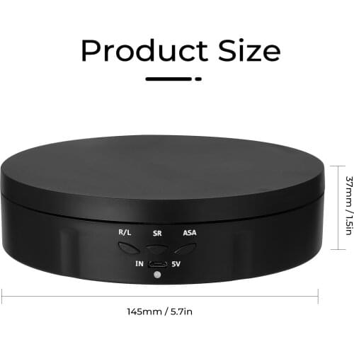 145mm Automatic Electric Display Stand Base Charging Rotating Disc Panoramic for Photo Studio Shooting Main Picture Video Photo