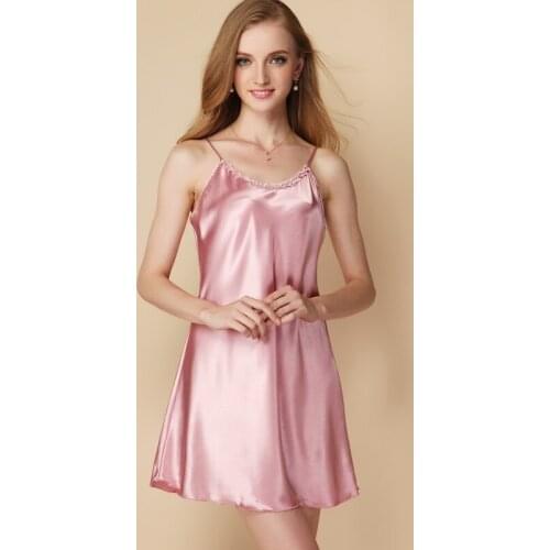 2018 New summer style Silk Nightgown Nightdress pijama Ladies Sleepwear Women nightwear AW8271