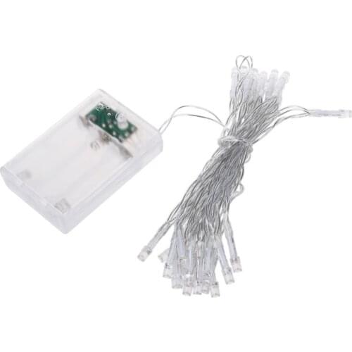 Battery Power Operated 30 Warm White Led Mini Fairy Lights Clear Xmas Décor Yard Light