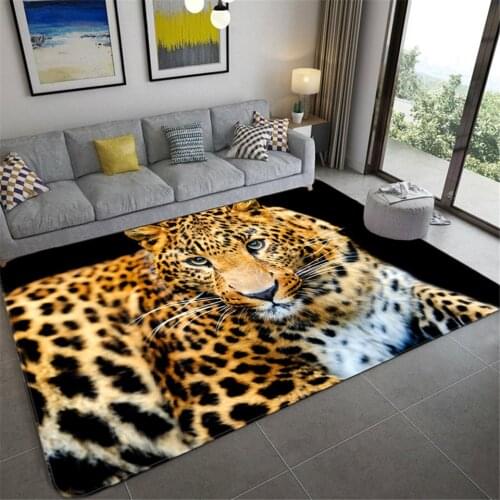 3D Leopard Pattern Carpet Animal Printed Rug Living Soft balcony door floor mat Bathroom Mat Absorb Anti-slip Mat Tapis Salon