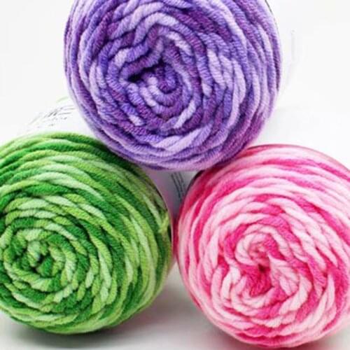 5 Strands Of Rainbow Cotton Crochet Diy Sweater Scarf Line Cotton Wool Thread Home Yarn Hand Knitting Wool Yarn For DIY Sweater