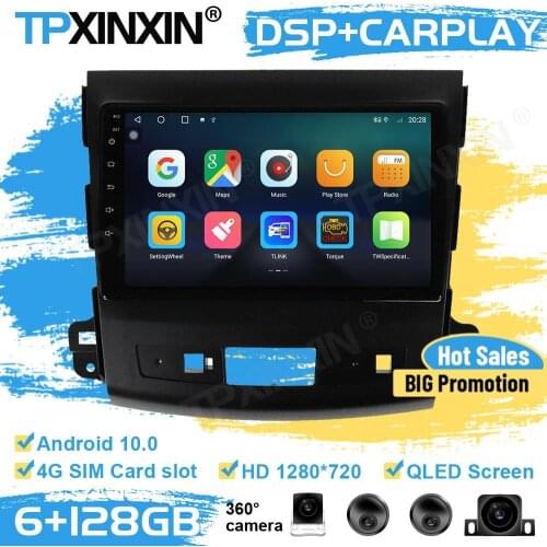 Car Radio Stereo Receiver Android 10 For Mitsubishi Outlander 2006 2007 2008 2009 2010 2011 2012 GPS Player Auto Audio Head Unit