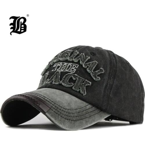 [FLB] Hot Retro Washed Baseball Cap Fitted Cap Snapback Hat For Men Bone Women Gorras Casual Casquette Letter Black Cap F122