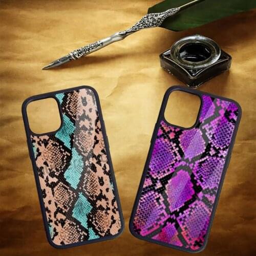 Snake skin luxury article purple Phone Case for iPhone 11 12 pro XS MAX 8 7 6 6S Plus X 5S SE 2020 XR Hard PC