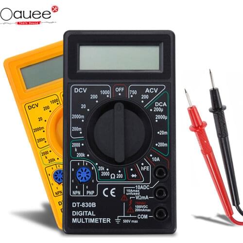 LCD Digital Multimeter AC/DC 750/1000V Digital Mini Handheld Multimeter for Voltmeter Ammeter Ohm Tester Meter With Probe