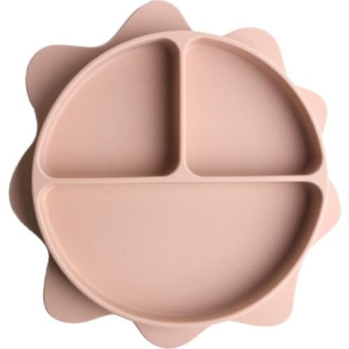 N7ME Baby Suction Cup Bowl Non-toxic BPA-Free Silicone Sun Shape Divided Dinner Plate