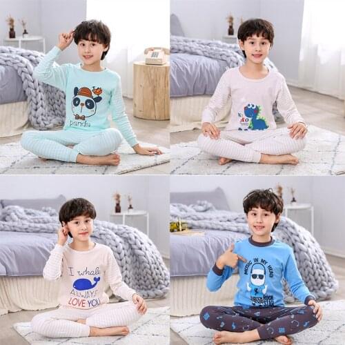 Children’ Pajamas Boys Cotton Clothes Pants Set Cartoon Sleepwear Kids Pajamas For Girls Toddler Baby Outfit Pyjamas 2 4 6 8 10T