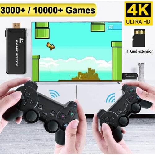 2.4G Double Wireless Video Game Console 4K HD Video Game Controller For PS1 GBA Classic Retro TV Game Console 64GB 10000 Games