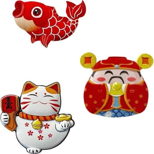 Refrigerator Display Mold Non-fading Adorable Workmanship 3D Fridge Cats Shape Magnets for Office