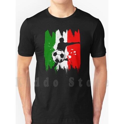 Soccer Player Football Italy Italian Flag Football Fan T Shirt DIY Big Size 100% Cotton Soccer Footballer Football Team