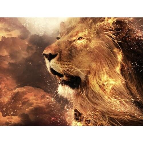 GLymg Needlework Diy Diamond Painting Animal Lion Cross Stitch Paint With Diamonds Full Drill Mosaic Pictures Wall Sticker