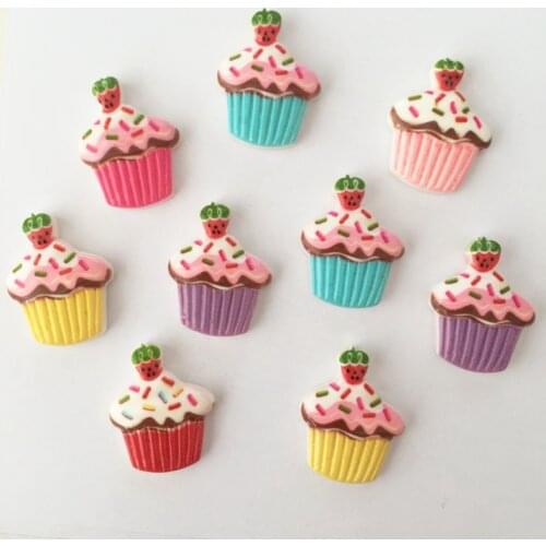 Hot 50PCS 17*22mm Resin Strawberry Cake Flatback Stone Embellishment DIY Crafts Scrapbook K46*5