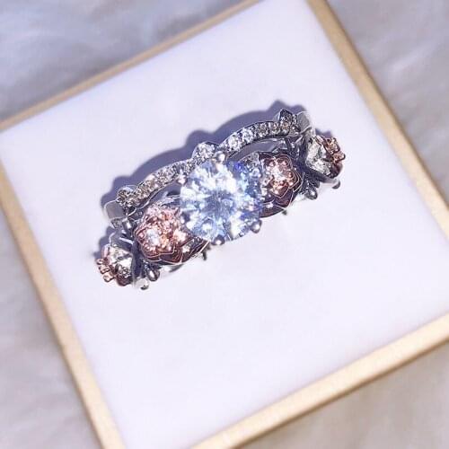 Exquisite Multicolor Crystal Ring Fashionable Romantic Lady Send Friends Jewelry Gift
