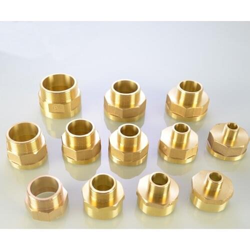 Brass Pipe Fitting - Female x Male Connector 1-1/4",1-1/2", 2" BSP Equal / Reducing Jointer Adaptor for Water Air Fuel Oil