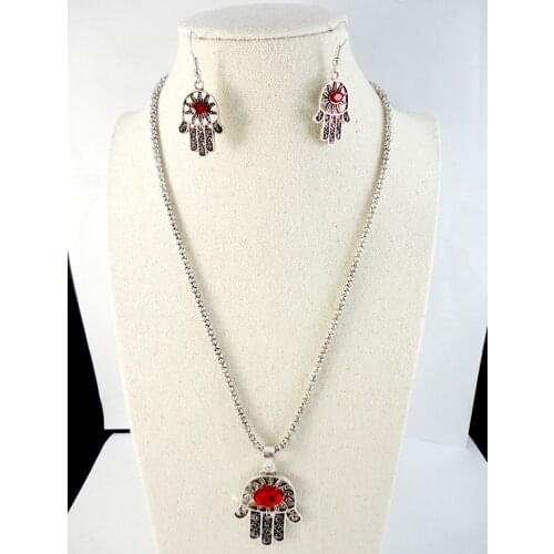 Fashion Retro Silver Plated Jewelry Set Women Pendant Earring Necklace Chain Jewelry Bulks Lots Free Shipping LR025