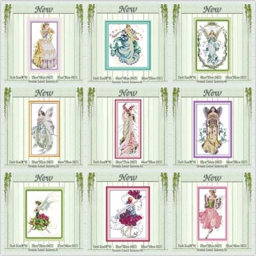 Flower fairy young girl spirit painting counted printed on the canvas DMC 11CT 14CT kits Cross Stitch embroidery needlework Sets
