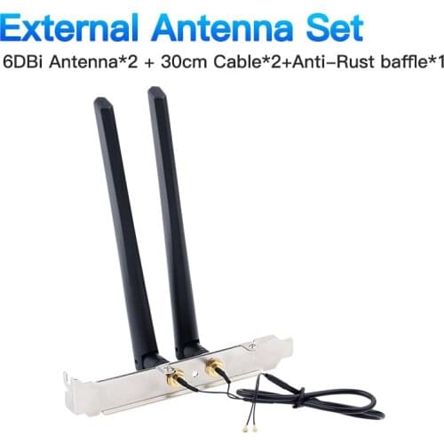 External Antennas Sets For Desktop 6DBi antennas For Intel AX200 9260 9560 NGFF M.2 Wifi Card