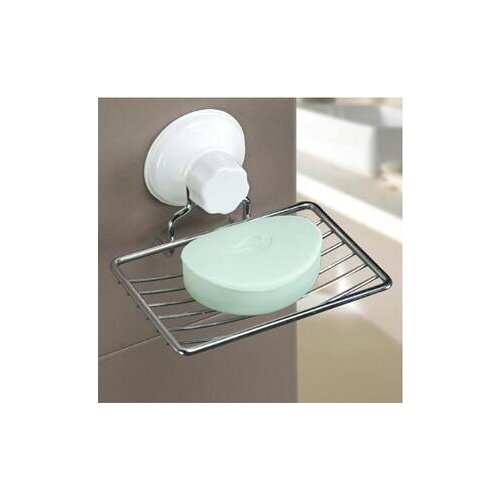 Bathroom Strong Sucker Soap Storage Box Toilet Soap Rack Drainer Suction Wall Shelf