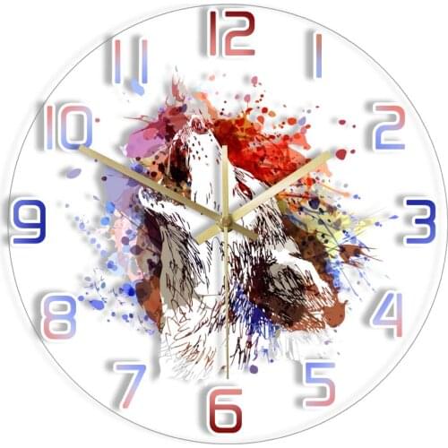 Forest Wildlife Howling Wolf Head Wall Clock For Living Room Woodland Animal Scandinavian Nordic Home Décor Minimalist Art Clock