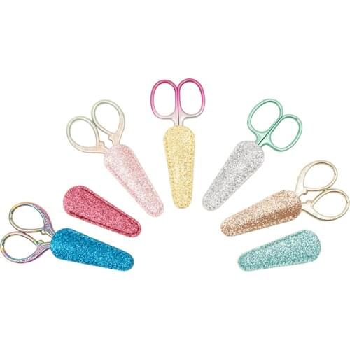 Embroidery Scissors Sheath Leather Glitter Protective Cover Barber Hairdressing Shears Holster For Scissors Protection