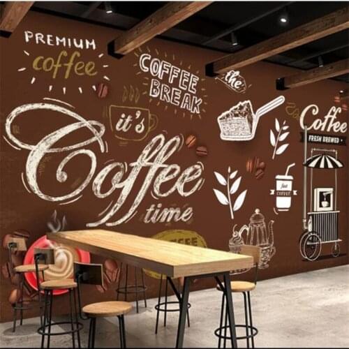 Beibehang Custom wallpaper 3d photo mural European retro nostalgic coffee shop wallpaper restaurant wallpaper papel de parede 3d
