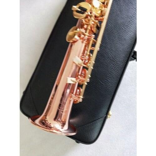 Phosphorus-plated copper Straight saxophone B-flat music instrument real picture professional performance with golden keys