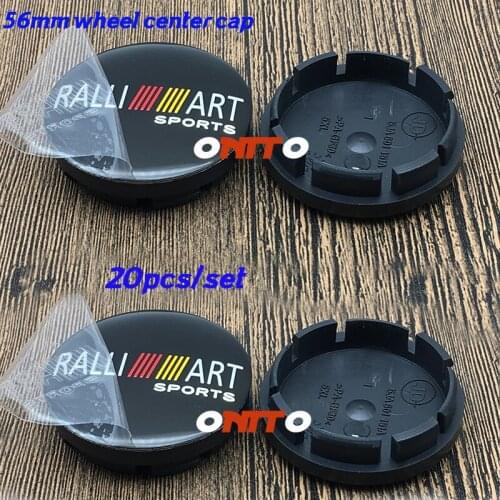 Dust-proof 56mm 2.2" 20X RALLIART Ralli Art logo Emblem Car Styling Wheel Center Rim Cap Accessorie for ASX Galant Eclipse L200