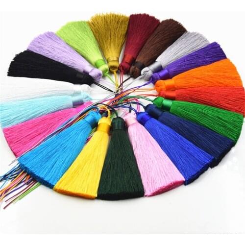 2Pcs/bag 8cm Silk Tassel Fringe Pendant Tassel Trim brush curtain Decor for Keychain earring findings DIY craft supplies Jewelry