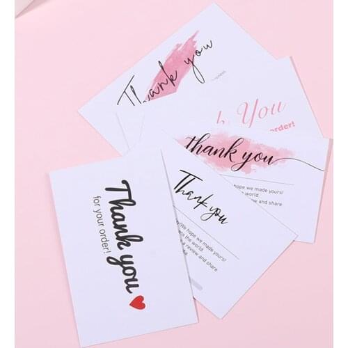 30Pcs "Thank You" Cardstock "Thank You For Your Orders" Appreciate Labels Cards For Online Retail Small Shop Gift Packing Card