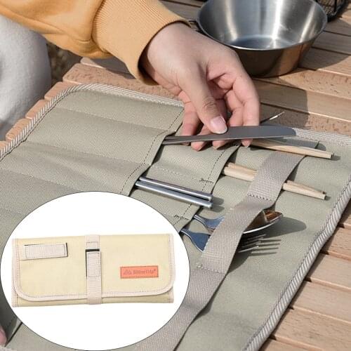 Picnic BBQ Tablewares Storage Bag Holder 600D Oxford Fabric Hanging Fork Organizer Camping Supplies Kitchen Tool