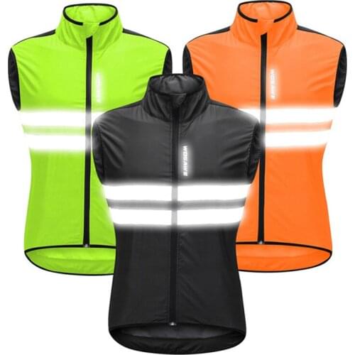 WOSAWE MTB Road Bike Bicycle Reflective Vest Windproof Lightweight Running Hiking Bicycle Sleeveless Jersey Tops Quick Dry