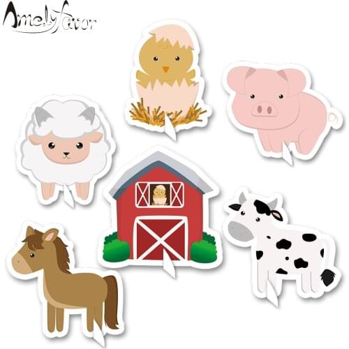 Farm Animals Theme Series 1 Table Centerpiece Birthday Festival Event Party Decorations Supplies Baby Shower Animal Party Decor