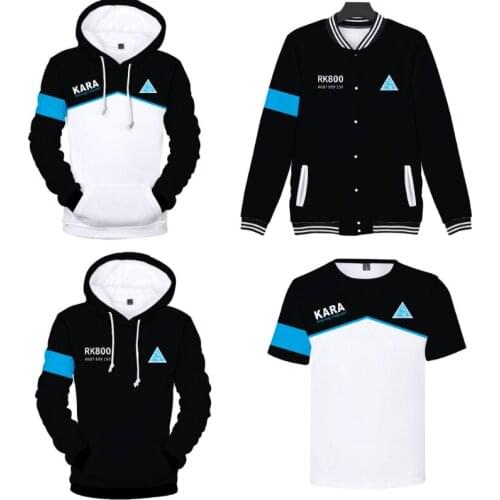 2018 Hot Games Detroit Become Human 3D Print Hoodie Sweatshirt KARA Uniform Unisex Loose Style Hoodies Baseball Coat Jacket