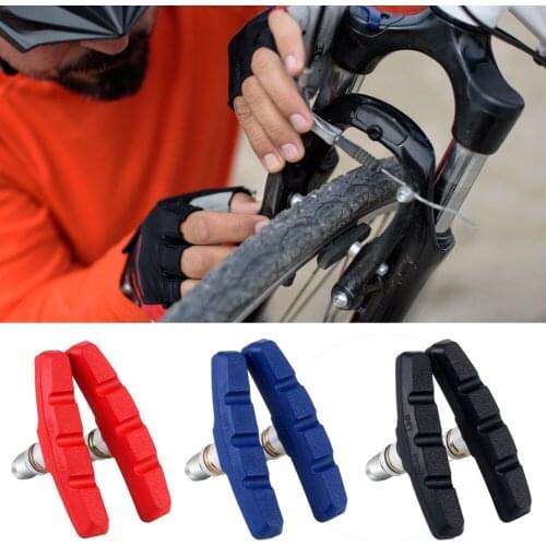 1 Pair 70MM Bike V Brake Pads MTB Road Bike V-Brake Block w/ Hex Nuts + Spacers Durable Shoes Blocks Road Alloy Bike Brake