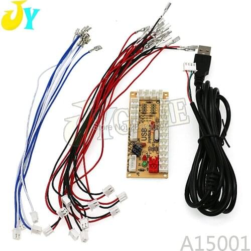 Zero Delay Arcade Game USB Encoder Joystick Controller With 5Pin Sanwa Wires For MAME PC Fighting Game Buttons
