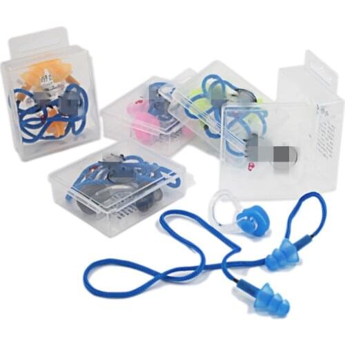 Waterproof Soft Silicone Corded Ear Plugs Travel Sleep Noise Prevention Earplugs Noise Reduction Swimming Earmuff