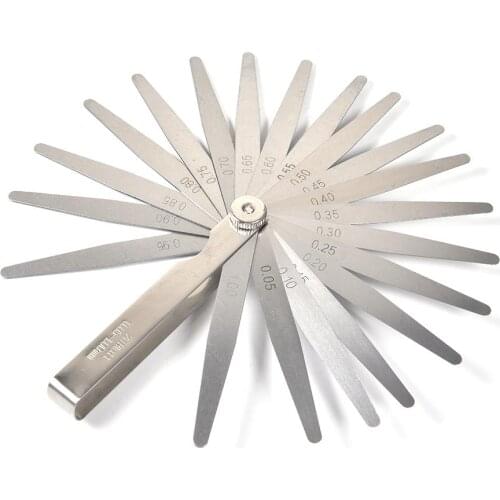 1 Set Metric Feeler Gauge 17/20 Blades 0.02-1.00mm For Measurements Tools Thickness Gap Metric Filler Feeler Gauge Measure Tool