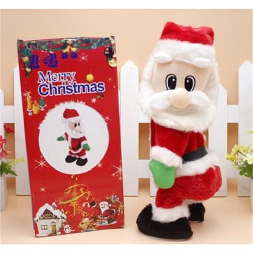 1 pcs 33x16x11.5cm Christmas Toys For Children Creative Electric Music Twist Ass Santa Claus Children Gift New Year Decor 2022